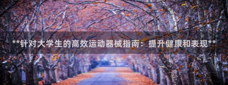 尊龙凯时代理佣金发不发：**针对大学生的高效运动器械