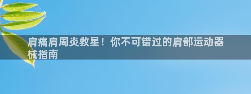 尊龙d88ag旗舰厅：肩痛肩周炎救星！你不可错过的肩
