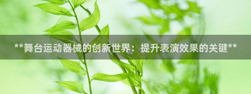 尊龙凯时网页版：**舞台运动器械的创新世界：提升表演